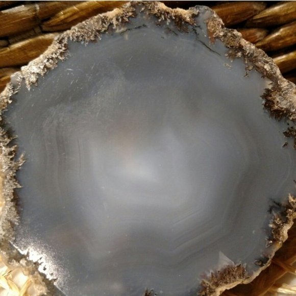 Matching Blue Agate Polished Geode Halves, SET/2, EUC - Picture 3 of 7